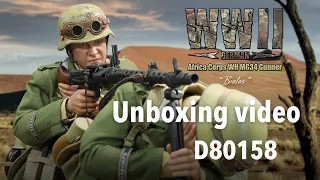 Unboxing video of D80158 1/6 WWII German Afrika Korps WH MG34 gunner - Bialas