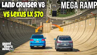 GTA 5 Pakistan | Toyota Land Cruiser V8 Vs Lexus LX 570 MEGA RAMP | Kala Vs Jimmy | Urdu | GTA 5 Mod