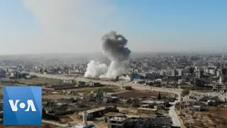 Syrian Regime Air Strikes Rock Idlib Province Town