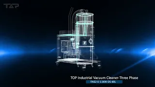 TOP TNE2 series heavy duty Industrial Vacuum cleaner，7.5kw big power，412CFM ，three phase for 24h