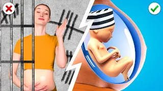 Pregnancy Hacks! FUNNY PREGNANCY SITUATIONS | Lucky Vs Unlucky Pregnant by Crafty Panda School