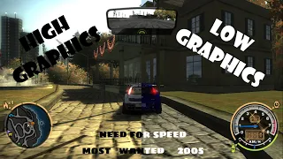 Neeed for speed Most Wanted 2005 high graphics vs low graphics