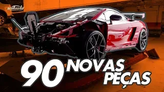 Lamborghini nua e crua! Desmontagem completa concluída para começar o conserto - Especial Lambo #2