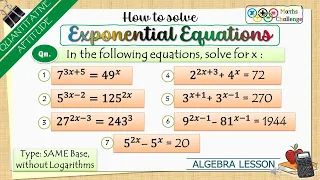 How to Solve Exponential Equations (7 Practice Questions)