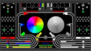 Team Core Destruction 1 (Rainbow VS Monochrome) - Marble Race in Algodoo