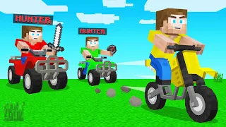 HUNTERS VS SPEEDRUNNER With CARS In Minecraft!