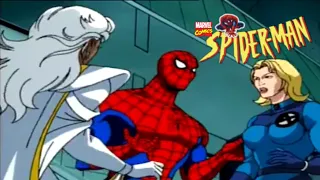 Spider Man: The Animated Series "Secret Wars, Chapter I Arrival" The Heroes Come Together Scene