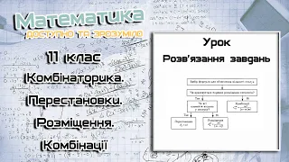 11 клас. Комбінаторика. Перестановки. Розміщення. Комбінації.  Урок  1