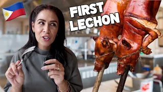 American Mom's First Time Trying Lechon in the Philippines, BUT then this happened 🇵🇭