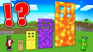 JJ and Mikey Open NEW DOORS of ALL SIZES : Smallest or Biggest or Giant in Minecraft Maizen!