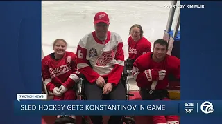 Red Wings great Vladimir Konstantinov returns to the ice with sled hockey program