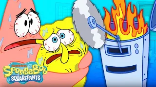 SpongeBob & Patrick vs. Cleaning Robot! 🧹 'Krusty Kleaners' Full Scene | SpongeBob