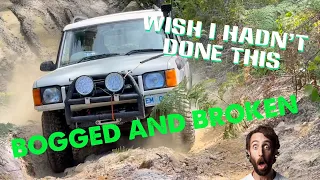 Landrover discovery 2 td5 vs landcruiser off road upper Huon river track