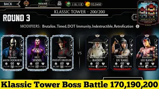 Klassic Tower Bosses Battle 200 & 170 , 190 Fight + Reward | MK Mobile