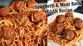 VEGAN SPAGHETTI & MEATBALLS (easy lentil meatballs recipe)