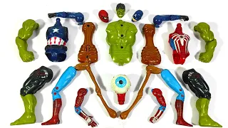 Assemble Toys Miles Morales vs Siren Head vs Hulk Smash vs Captain America Avengers Marvel Toys