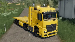 Mercedes-Benz Actros Towtruck Services - Farming Simulator 2019 - Yellow MB [FS 19 LS 19 Truck Mod]