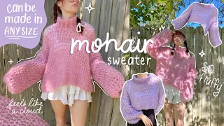 the fairy floss sweater 🧚‍♀️🍭🦋✨| crochet mohair sweater tutorial | ANY SIZE