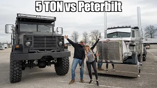 5 TON Military Truck vs Peterbilt 359!!!
