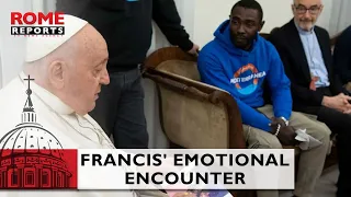 Pope Francis' emotional encounter with a migrant who lost his wife & daughter