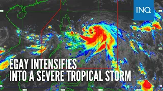 Egay intensifies into a severe tropical storm