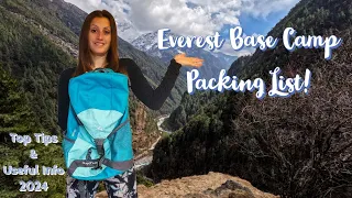 In Depth PACKING LIST for your EVEREST BASECAMP Trek 2024! | Male / Female Packing Lists