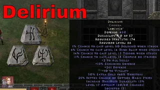 Diablo II Resurrected Rune Words - Delirium (Lem Ist Io)