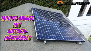 Aufdach-Montage einer Mini Photovoltaik Anlage / Stromkosten sparen / Für die Steckdose
