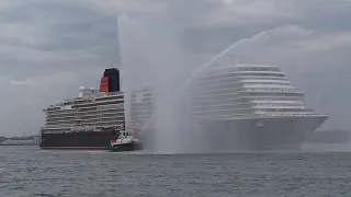 CUNARD QUEEN ANNE NEW CRUISE SHIP MAIDEN ARRIVAL SOUTHAMPTON FROM VENICE ON 30/04/24