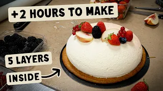 2+ HOURS to make this French Cake?! Solo Pastry Chef Works like Crazy!