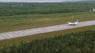 Взлёт Ан-24 аэропорт Усть-Цильма