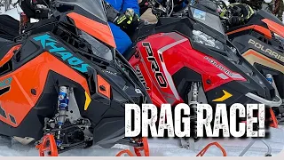 Mountain Sled Drag Race  850 Khaos Vs 800 Pro-RMK