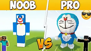 NOOB vs PRO: DORAEMON BUILD BATTLE in Minecraft with @ProBoiz95