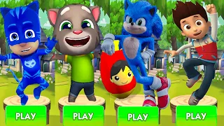 Tag with PJMASKS CatBoy vs PAW Patrol Ryder Run vs Movie Sonic Dash vs Run Tom Gameplay