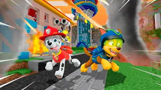 PAW PATROL MISIÓN SOBREVIVIR A LOS DESASTRES NATURALES EN MINECRAFT 😱