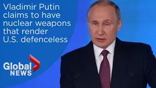 Russia's Putin unveils nuclear weapons, missiles that are undetectable
