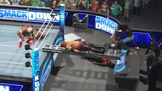 Smackdown 8 man ladder 4 way tag team match Jimmy vs Santos vs R-Truth vs Orton vs Kane vs Rey.
