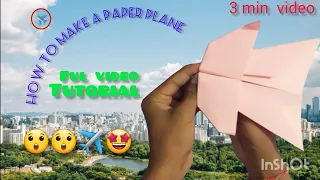 how to make a world best flying paper aeroplane full video tutorial