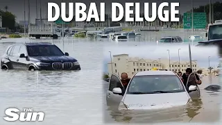 Dubai hit with ‘worst storm in 75 years’ as floods grind city to a halt and at least one killed