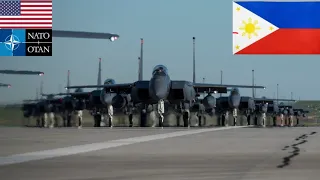 The US Air Force conducts training and launches F-15 Fighter Jets towards the Philippines