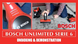 Bosch Unlimited Serie 6 Pro Animal Cordless Vacuum Unboxing & Demonstration