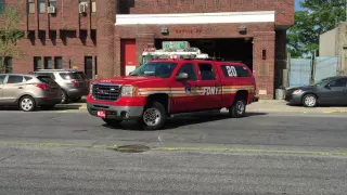 FDNY BATTALION CHIEF 20 RESPONDING FROM TEMPORARY QUARTERS AT FDNY ENGINE 72 IN THROGS NECK, BRONX.