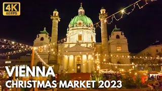 Vienna Christmas Market 2023 🇦🇹 Karlsplatz and Schonbrunn | 4K