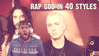 THIS IS ON ANOTHER LEVEL!!!! Eminem - Rap God | Performed In 40 Styles | Ten Second Songs (Reaction)