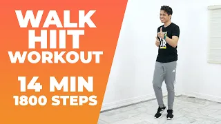 14 Min WALK HIIT FAT BURNING Workout  • ALL STANDING • 1800 STEPS • Walking Workout #130