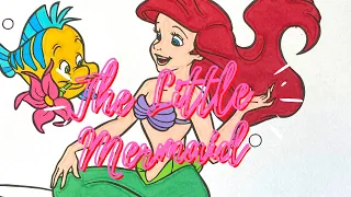 Disney's The Little Mermaid Coloring Video - Princess Ariel with Flounder & Sebastian!