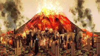 Realistic Volcano Eruption Destruction 😱 Teardown