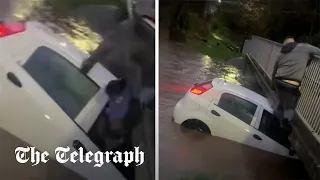 Storm Henk: Hero saves mother and toddler from car trapped in flood water
