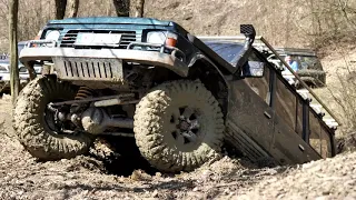 4x4 offroad Nissan Patrol Y60, Y61, Toyota Land cruiser V8 (4K).