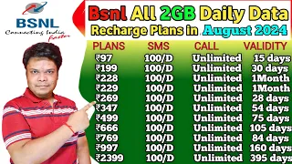 BSNL 2GB Per Day Plans 2024 | BSNL All 2GB Daily Data Plans 2024 | BSNL 2GB Data Plans 2024